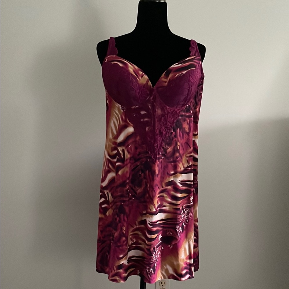 Rhonda Shear Purple and Cream Nightgown